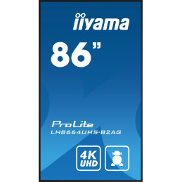 iiyama LH8664UHS-B2AG pantalla de señalización Pantalla plana para señalización digital 2,18 m (86") Wifi 500 cd   m² 4K Ultra