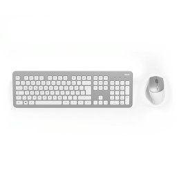 Hama KMW-700 keyboard Mouse included Home RF Wireless QWERTZ German Silver, White