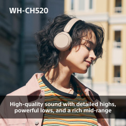 Sony WHCH520P.CE7 auricular y casco Auriculares Inalámbrico Diadema Llamadas Música USB Tipo C Bluetooth Rosa