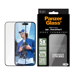 PanzerGlass ® Ceramic Screen Protector iPhone 16 | 15 | Ultra-Wide Fit Protection d'écran transparent Apple 1 pièce(s)