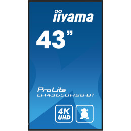 iiyama LH4365UHSB-B1 Écran d'affichage dynamique En forme de kiosk 108 cm (42.5") LED Wifi 800 cd m² 4K Ultra HD Noir Intégré