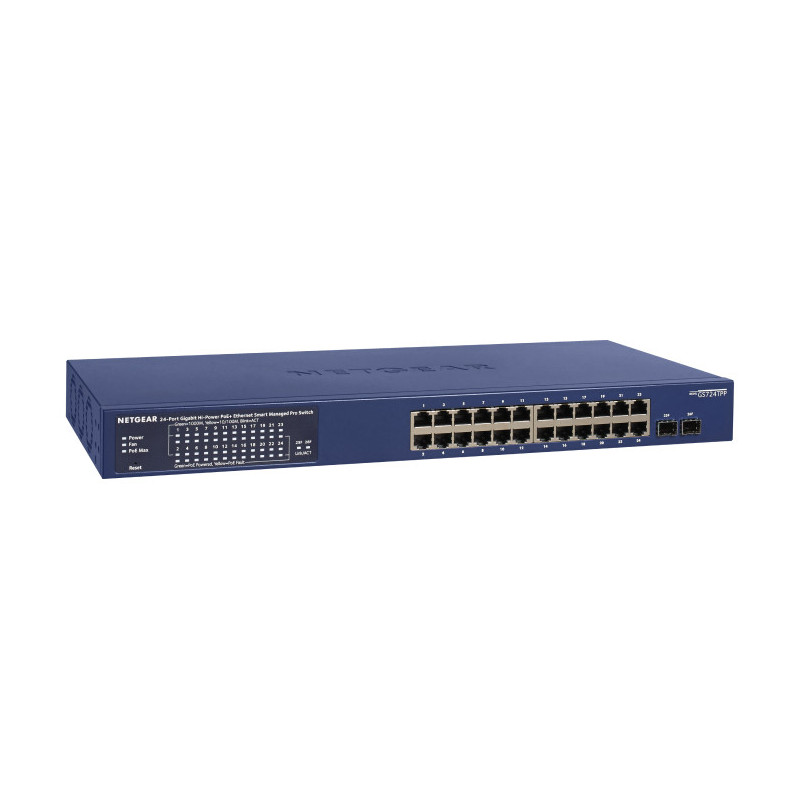 NETGEAR GS724TP-300EUS Netzwerk-Switch Managed L2 L3 L4 Gigabit Ethernet (10 100 1000) Power over Ethernet (PoE) Blau NETGEAR GS724TP-300EUS Netzwerk-Switch Managed L2 L3 L4 Gigabit Ethernet (10 100 1000) Power over Ethernet (PoE) Blau