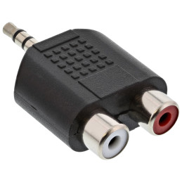 InLine 99302 cambiador de género para cable 3.5mm jack male 2x RCA F Negro