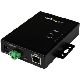 StarTech.com 2 Port Seriell auf IP Geräte Server - RS232 - Metall und Montierbar