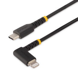 StarTech.com 2 m Robustes USB-C auf Lightning Kabel, USB 2.0 zu Lightning Winkelstecker, Ladekabel und Synchronisierung, Apple