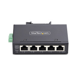 StarTech.com Switch di Rete Industriale non gestito a 5 porte, 100 1000 Ethernet, montaggio su guida DIN parete, Switch Gigabit