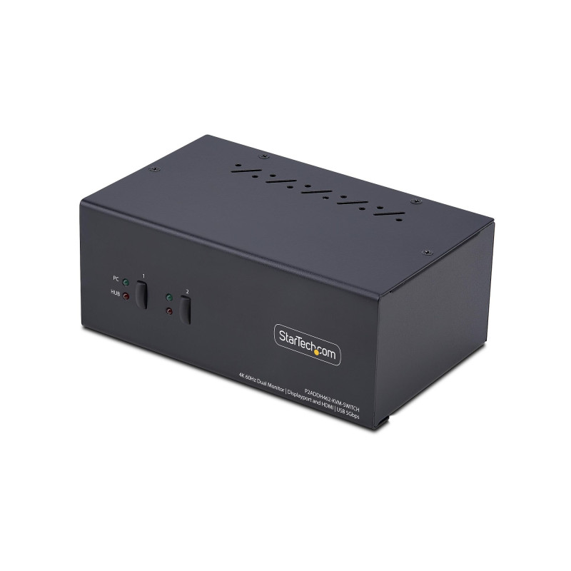 StarTech.com Commutateur KVM 2 Ports DisplayPort et HDMI, 4K 60Hz, 1 Moniteur HDMI et 1 Moniteur DP, Switch KVM 2 Ports, Hub