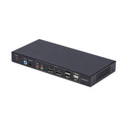 StarTech.com 2-Port Dual-Monitor KVM Switch mit Dual-View Videomatrix, DisplayPort 4K 60Hz, 4x USB Hub, DP 1.2 KVM Matrix