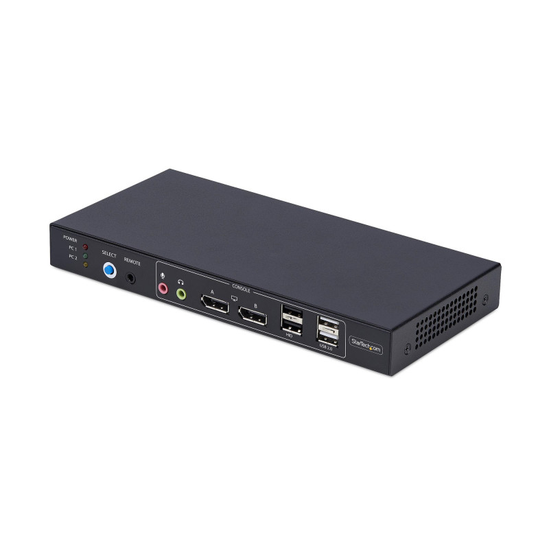 StarTech.com Switch KVM DisplayPort de 2 Puertos y 2 Pantallas - Conmutador KVM con Hub USB de 4 Puertos - con Matriz de Vídeo