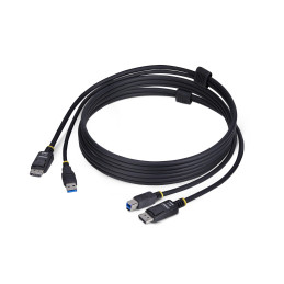 StarTech.com Cavo KVM DisplayPort e USB 5Gbps da 1,8m, Cavo Combinato DP 1.2 4K 60Hz e USB-A 3.0 per Switch KVM