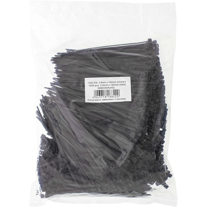 InLine 59963W cable tie Nylon Black 1000 pc(s)