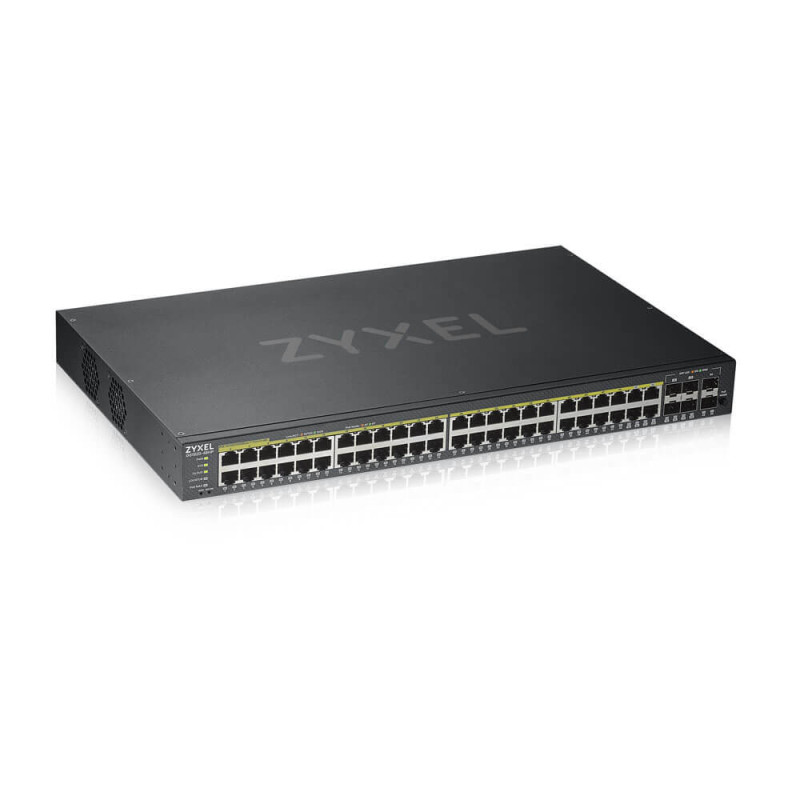 Zyxel GS1920-48HPV2 Géré Gigabit Ethernet (10 100 1000) Connexion Ethernet, supportant l'alimentation via ce port (PoE) Noir