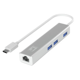 LevelOne Gigabit USB-C Netzwerkadapter mit USB Hub