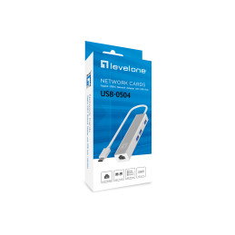 LevelOne Gigabit USB-C Netzwerkadapter mit USB Hub