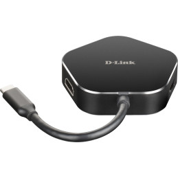D-Link DUB-M420 Avec fil Thunderbolt 3 Aluminium, Noir