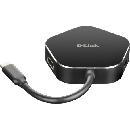 D-Link DUB-M420 Avec fil Thunderbolt 3 Aluminium, Noir