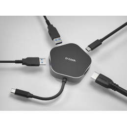 D-Link DUB-M420 Avec fil Thunderbolt 3 Aluminium, Noir
