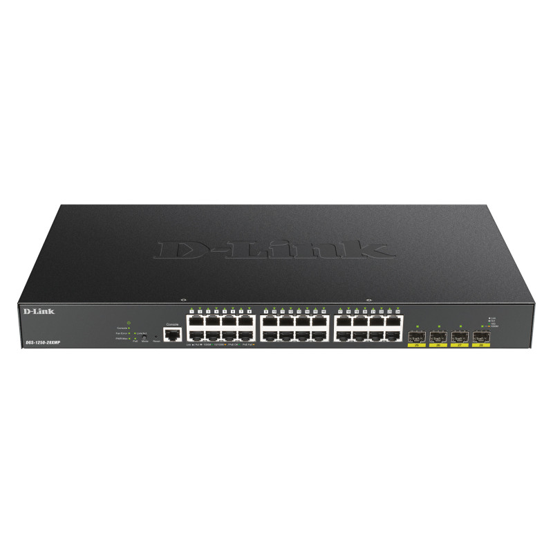 D-Link DGS-1250-28XMP Gestionado L3 Gigabit Ethernet (10 100 1000) Energía sobre Ethernet (PoE) Negro