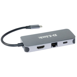 D-Link DUB-2335 Cablato USB tipo-C Grigio