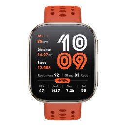Amazfit Bip 6 Red 5 cm (1.97") AMOLED Digital 390 x 450 Pixel Touchscreen Gold GPS