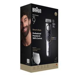 Braun BeardTrimmer 9 BT9520 regolabarba Batteria 52 2 cm Bagnato e secco Nero, Grigio