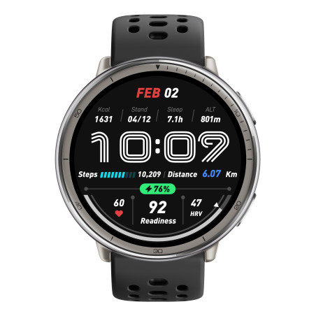 Amazfit Active 2 1.32" AMOLED 44 mm Digital 466 x 466 pixels Touchscreen Silver GPS (satellite)