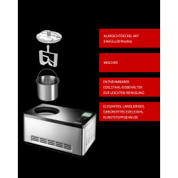 Unold 48845 sorbetière Compresseur pour sorbetière 2 L 180 W Noir, Acier inoxydable