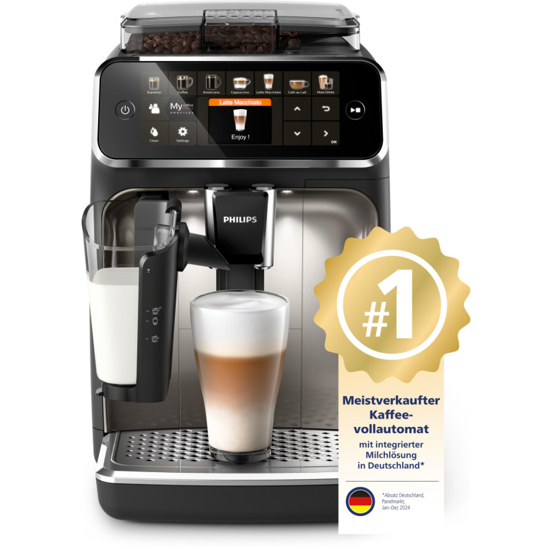 Philips Série 5400 Noir Chrome EP5447 90 Machine expresso broyeur,12 boissons, carafe LatteGo Philips Série 5400 Noir Chrome EP5447 90 Machine expresso broyeur,12 boissons, carafe LatteGo