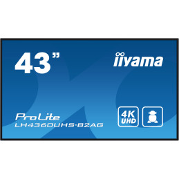 iiyama LH4360UHS-B2AG Signage-Display Digitale A-Platine 108 cm (42.5") LED WLAN 500 cd m² 4K Ultra HD Schwarz Eingebauter