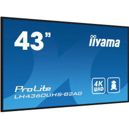 iiyama LH4360UHS-B2AG Signage-Display Digitale A-Platine 108 cm (42.5") LED WLAN 500 cd m² 4K Ultra HD Schwarz Eingebauter