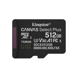 Kingston Technology 512GB microSDXC Canvas Select Plus Gen3 150MB s A1 (Einschließlich SD Adapter)