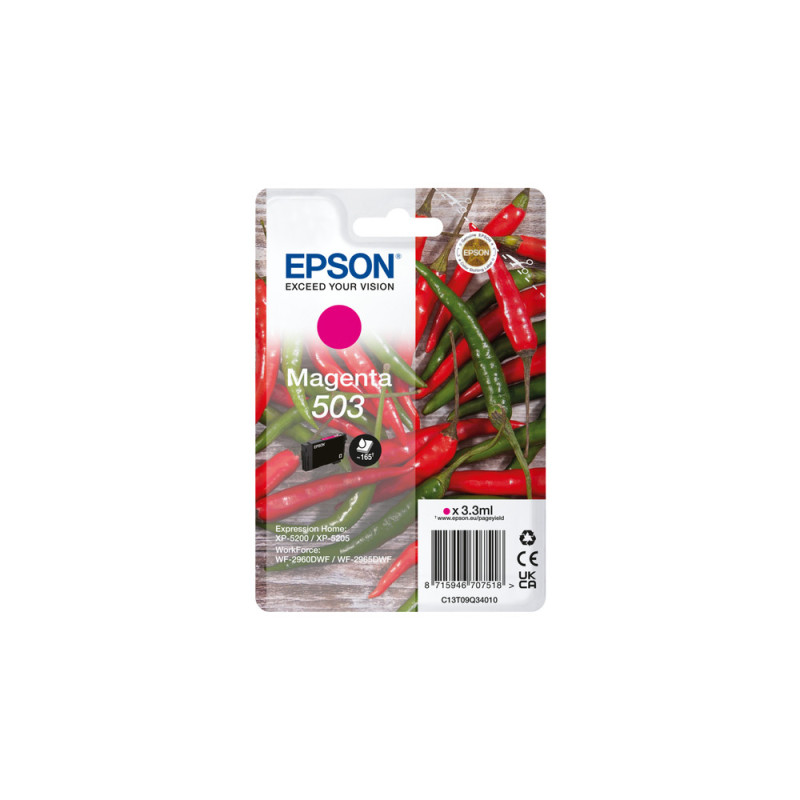 Epson 503 cartucho de tinta 1 pieza(s) Original Rendimiento estándar Magenta Epson 503 cartucho de tinta 1 pieza(s) Original Rendimiento estándar Magenta