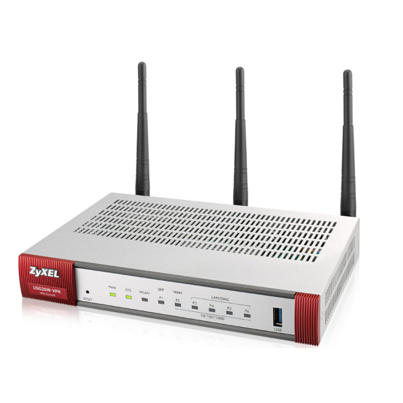 Zyxel USG20W-VPN-EU0101F wireless router Gigabit Ethernet Dual-band (2.4 GHz 5 GHz) Gray, Red Zyxel USG20W-VPN-EU0101F wireless router Gigabit Ethernet Dual-band (2.4 GHz 5 GHz) Gray, Red