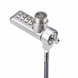 StarTech.com Paquete de 10 Candados K-Slot de Llave y Clave Numérica para Portátil - Cables de Seguridad de Acero de 2m