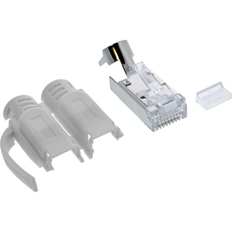 InLine Connettore a crimpare Cat.6A RJ45 schermato, grigio, 100pz.