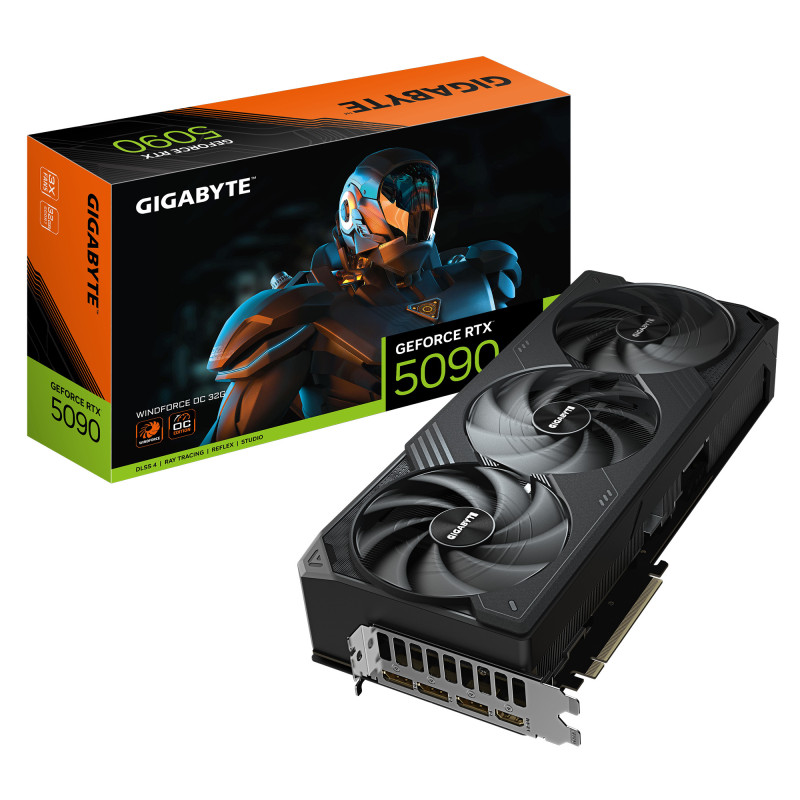 GIGABYTE GeForce RTX 5090 WINDFORCE OC 32G Carte Graphique - 32 Go GDDR7, 512 bits, PCI-E 5.0, 2467MHz Fréquence du Cœur, 3 x