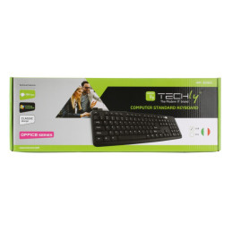Techly IDATA 955-UBK Tastatur Universal USB QWERTY Italienisch Schwarz
