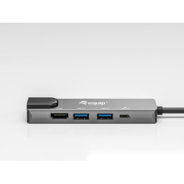 Equip Adaptador multifunción USB-C 5 en 1, HDMI , Gigabit LAN, USB 3.2 GEN1, 100W USB PD