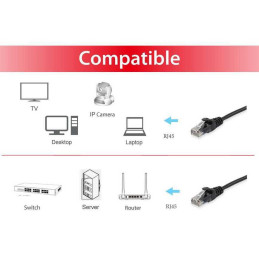 Equip 625457 networking cable Black 19.7" (0.5 m) Cat6 U UTP (UTP)