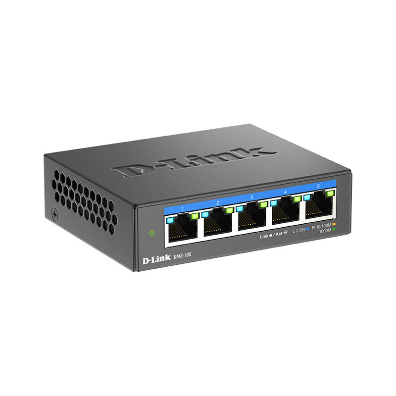 D-Link DMS-105 No administrado L2 2.5G Ethernet (100 1000 2500) Negro D-Link DMS-105 No administrado L2 2.5G Ethernet (100 1000 2500) Negro