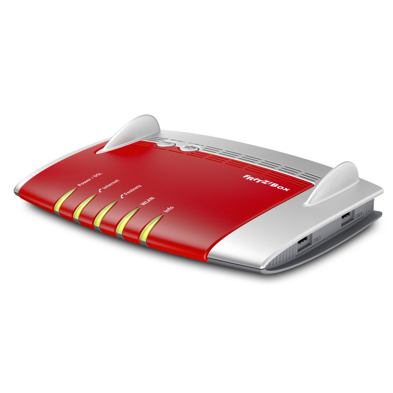 FRITZ! Box 7490 router wireless Gigabit Ethernet Dual-band (2.4 GHz 5 GHz) Rosso, Argento