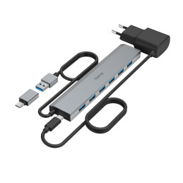 Hama 00200137 hub di interfaccia USB 3.2 Gen 1 (3.1 Gen 1) Type-A + Type-C 5000 Mbit s Antracite