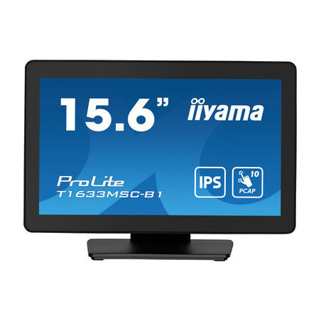 iiyama ProLite T1633MSC-B1 pantalla para PC 39,6 cm (15.6") 1920 x 1080 Pixeles Full HD LCD Pantalla táctil Negro