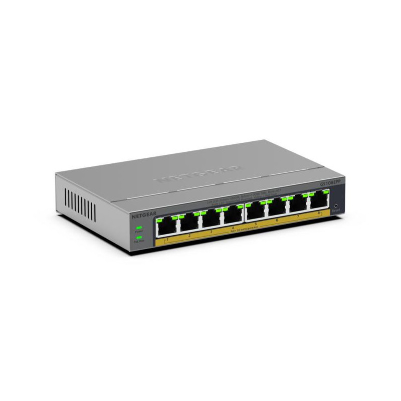 NETGEAR GS108EPP Non-géré Gigabit Ethernet (10 100 1000) Connexion Ethernet, supportant l'alimentation via ce port (PoE) NETGEAR GS108EPP Non-géré Gigabit Ethernet (10 100 1000) Connexion Ethernet, supportant l'alimentation via ce port (PoE)