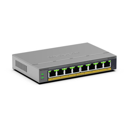 NETGEAR GS108EPP Unmanaged Gigabit Ethernet (10 100 1000) Power over Ethernet (PoE) Desktop Wall-Mounting Gray