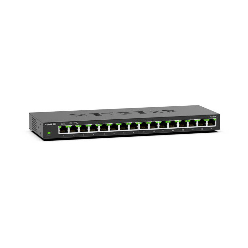 NETGEAR GS316 Unmanaged L2 Gigabit Ethernet (10 100 1000) Black NETGEAR GS316 Unmanaged L2 Gigabit Ethernet (10 100 1000) Black