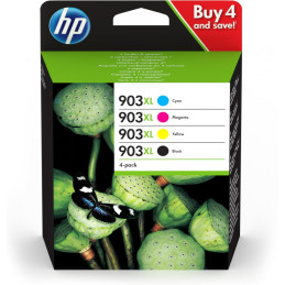 HP 903XL cartucho de tinta 4 pieza(s) Original Alto rendimiento (XL) Negro, Cian, Magenta, Amarillo