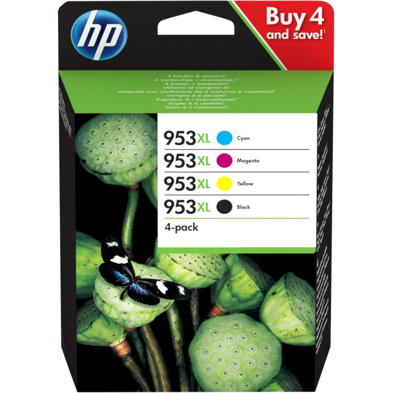 HP 953XL cartouche d'encre Original Rendement élevé (XL) Noir, Cyan, Magenta, Jaune HP 953XL cartouche d'encre Original Rendement élevé (XL) Noir, Cyan, Magenta, Jaune