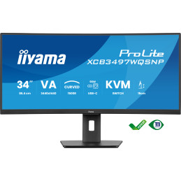 iiyama ProLite XCB3497WQSNP-B1 écran plat de PC 86,4 cm (34") 3440 x 1440 pixels UltraWide Quad HD LED Noir