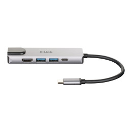D-Link DUB-M520 base para portátil y replicador de puertos Alámbrico Thunderbolt 3 Aluminio